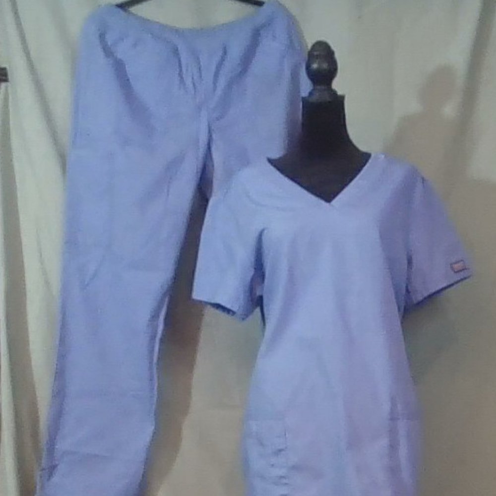 Cherokee Workwear Women's Scrub Set Large Tall Ciel Blue